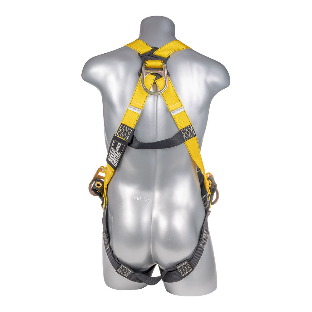 Harness 3pt., Tongue and Buckle Leg Straps, Back/Side D-Rings, Yellow