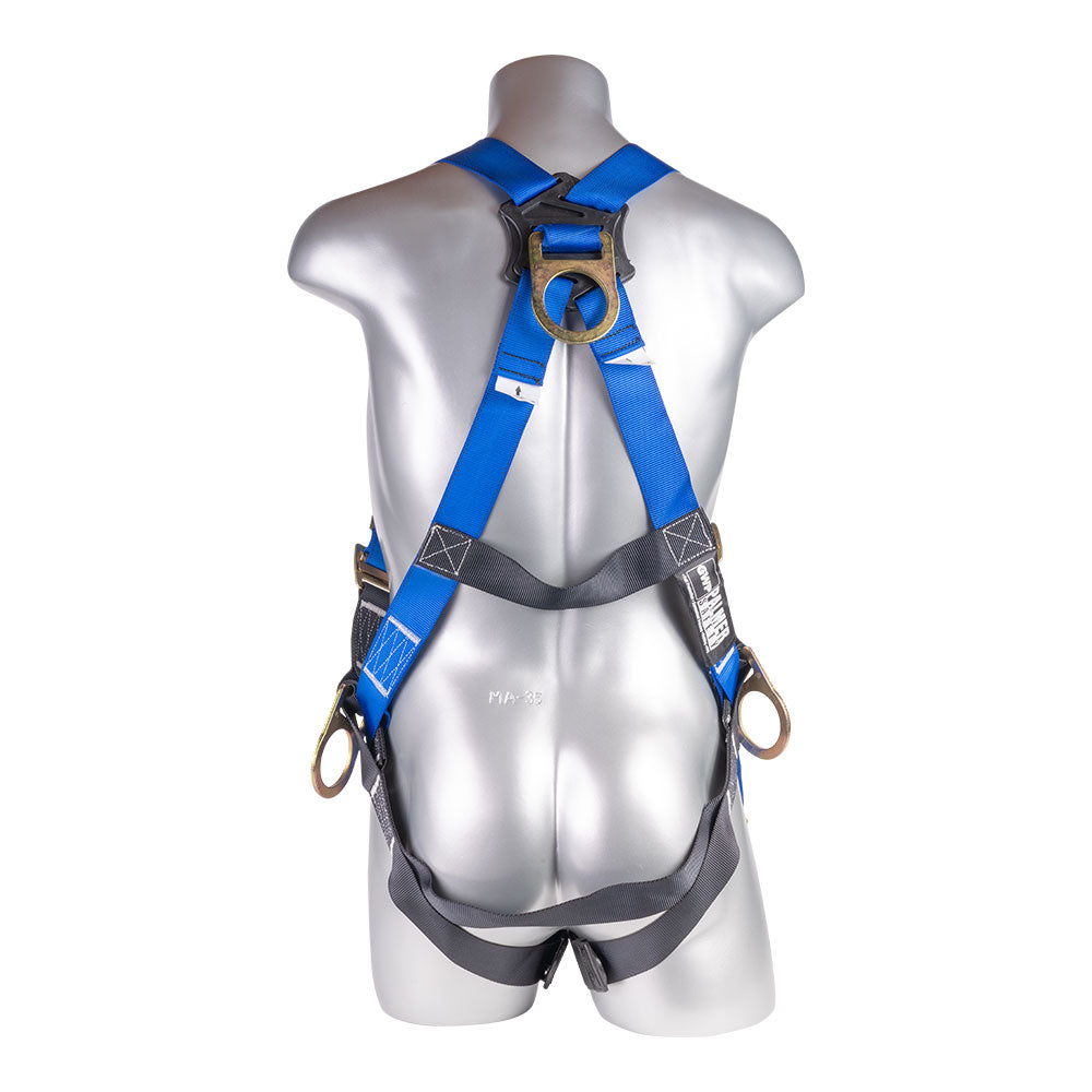 Mako™ Series Harness 5pt., Back/Side D-Rings, Pass-Thru Legs, Blue