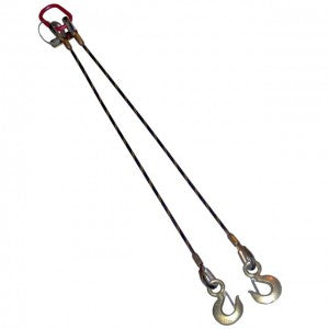 2 Leg Wire Rope Sling With Eye Hooks