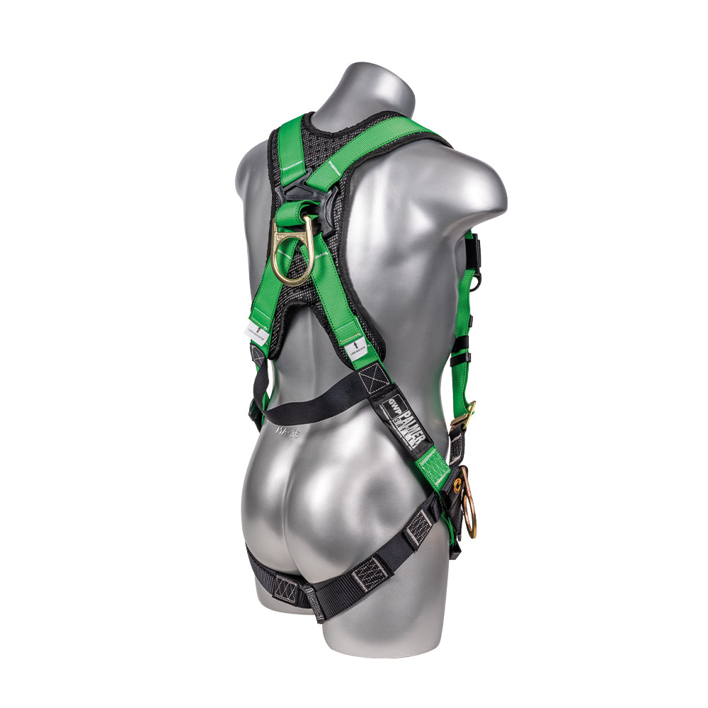 Hammerhead™ Series Harness 5pt., Padded Back, Tongue and Buckle Leg Straps, SRL Back Plate, Side D-Rings