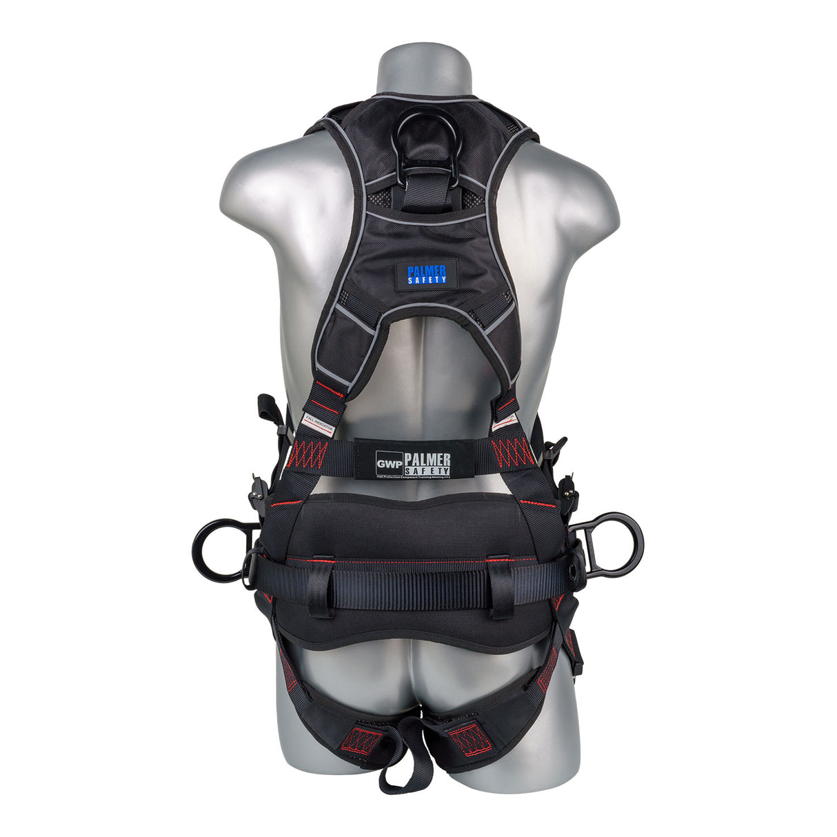 Akula™ Series Harness 5pt., Padded Back/Legs, QCB, SRL Back Plate, Positioning Belt with Side D-Rings, Black