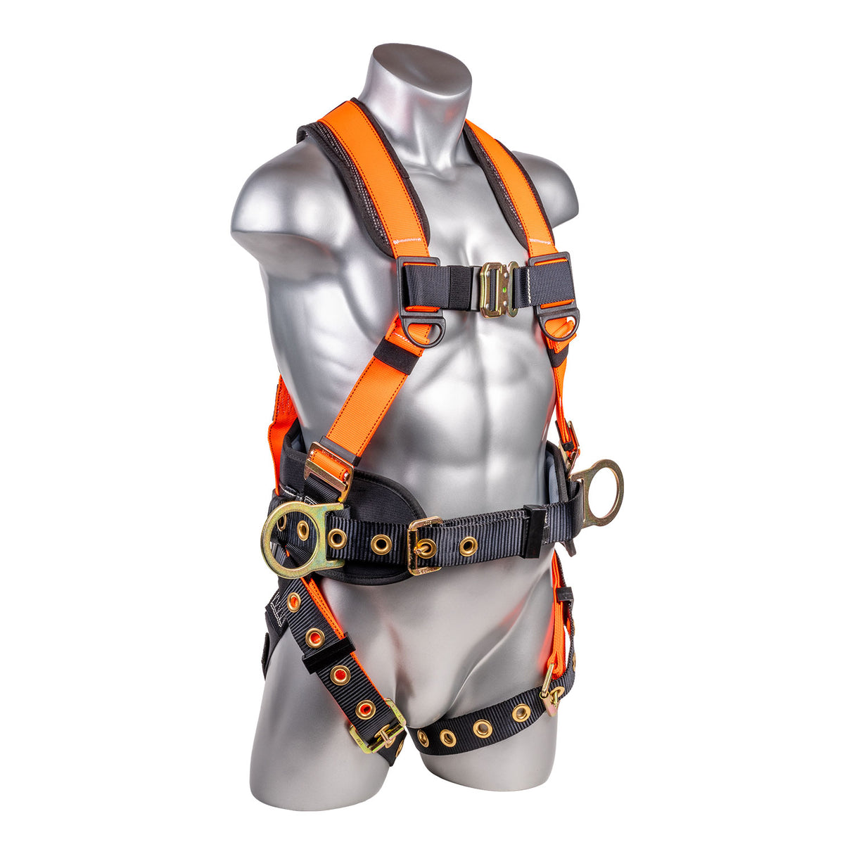Hammerhead™ Series Harness 5pt., Padded Back, QCB Chest, Tongue & Buckle Leg Straps, SRL Back Plate, Positioning Belt with Side D-Rings