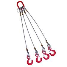 4 Leg Wire Rope Slings With Eye Hooks