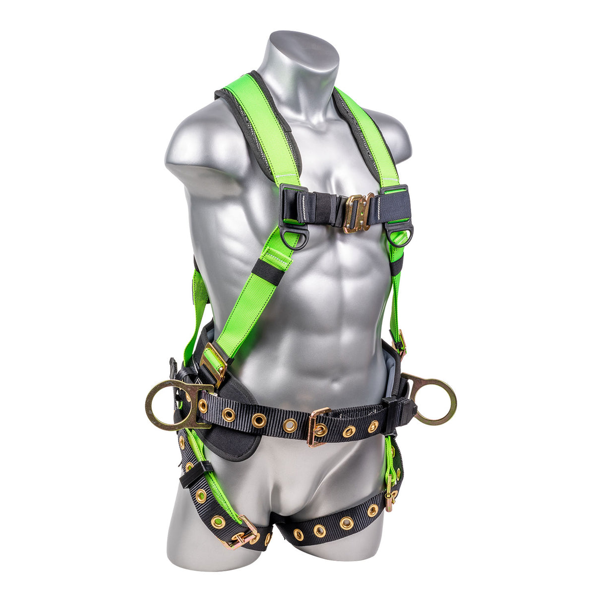 Hammerhead™ Series Harness 5pt., Padded Back, QCB Chest, Tongue & Buckle Leg Straps, SRL Back Plate, Positioning Belt with Side D-Rings