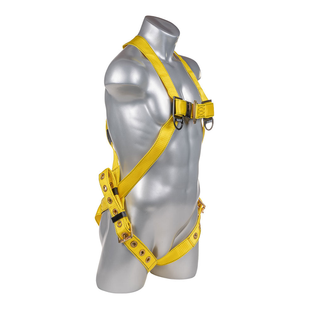 Harness 3pt., Tongue and Buckle Leg Straps, Back D-Ring, Yellow