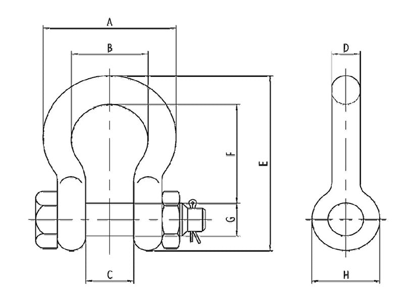 Actek Bolt and Nut Type Alloy Shackle