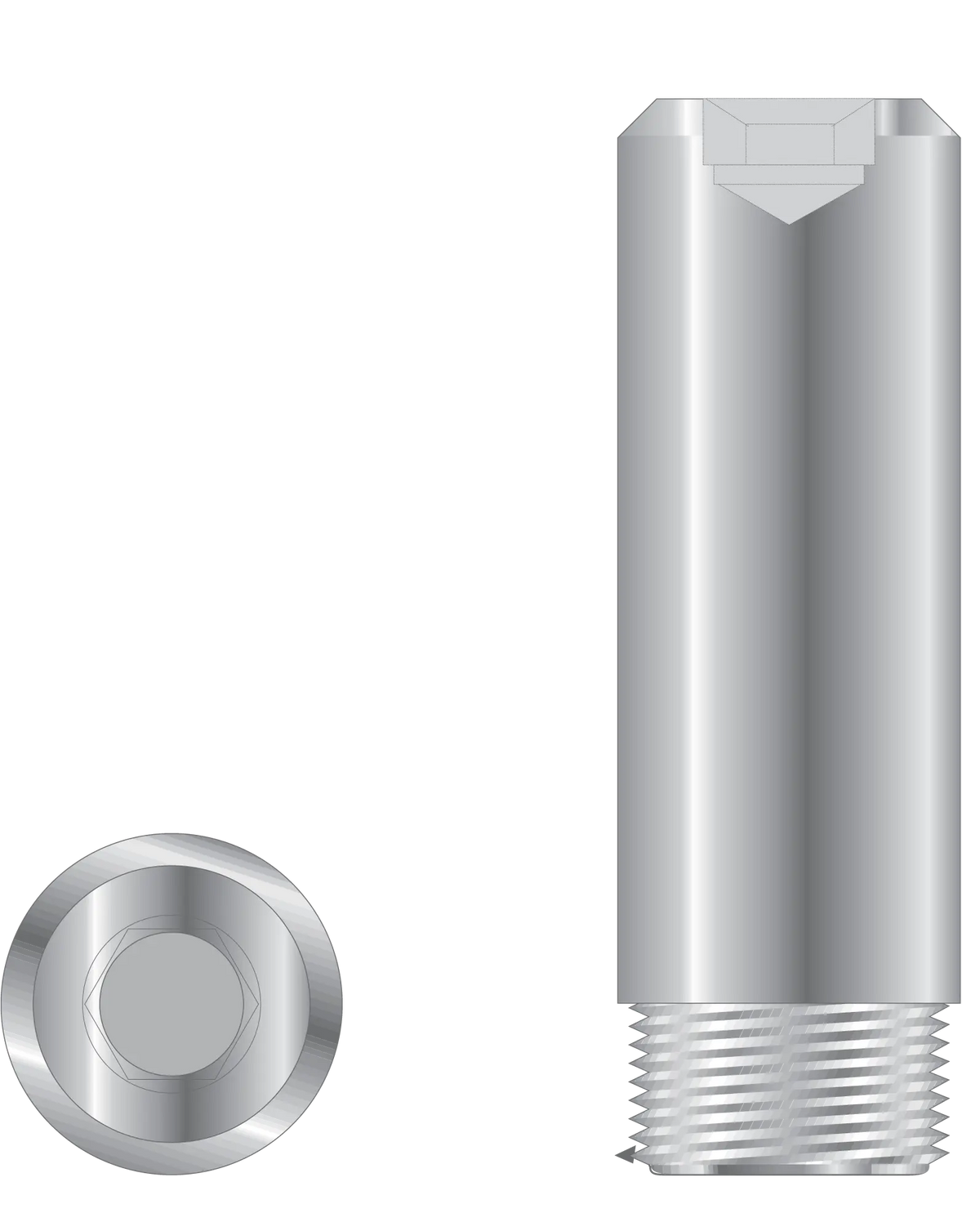 Replacement Clevis Pin with Broached Hex (6000 Series Swivels)