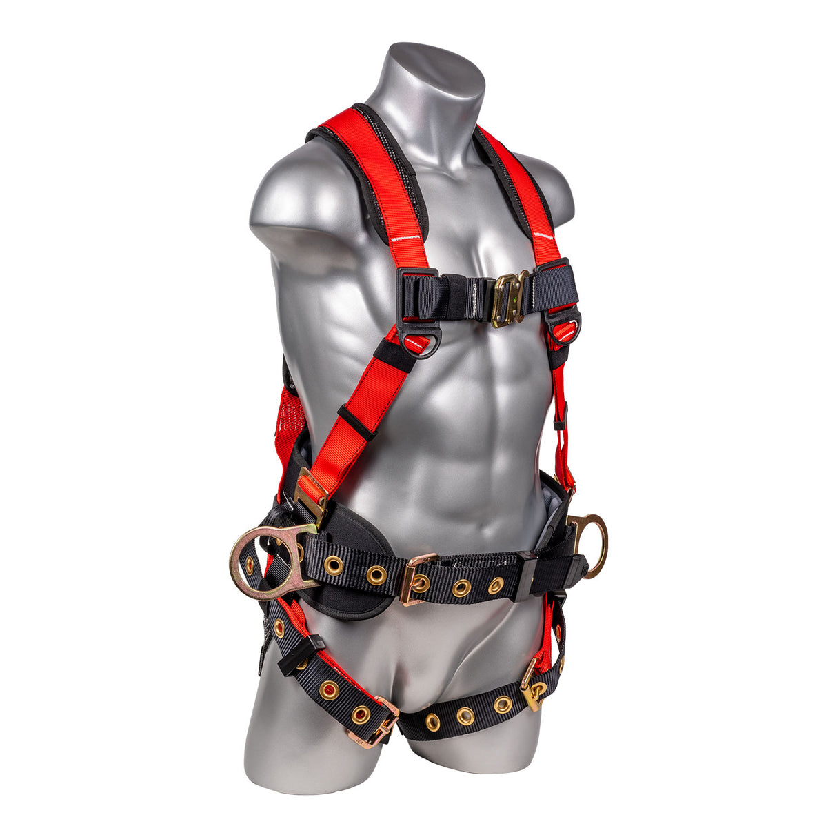 Hammerhead™ Series Harness 5pt., Padded Back, QCB Chest, Tongue & Buckle Leg Straps, SRL Back Plate, Positioning Belt with Side D-Rings