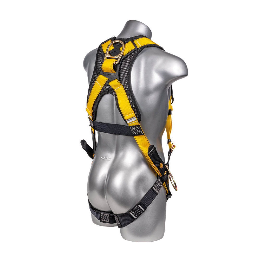Hammerhead™ Series Harness 5pt., Padded Back, Tongue and Buckle Leg Straps, SRL Back Plate, Side D-Rings