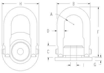 Actek Round Base Swivel Hoist Ring (Metric)