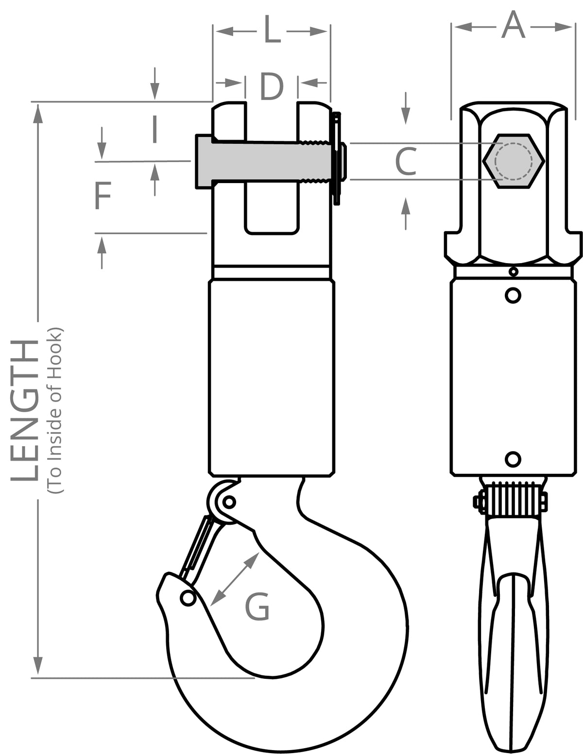 Clevis & Hook Roller Bearing Swivel – Model 32