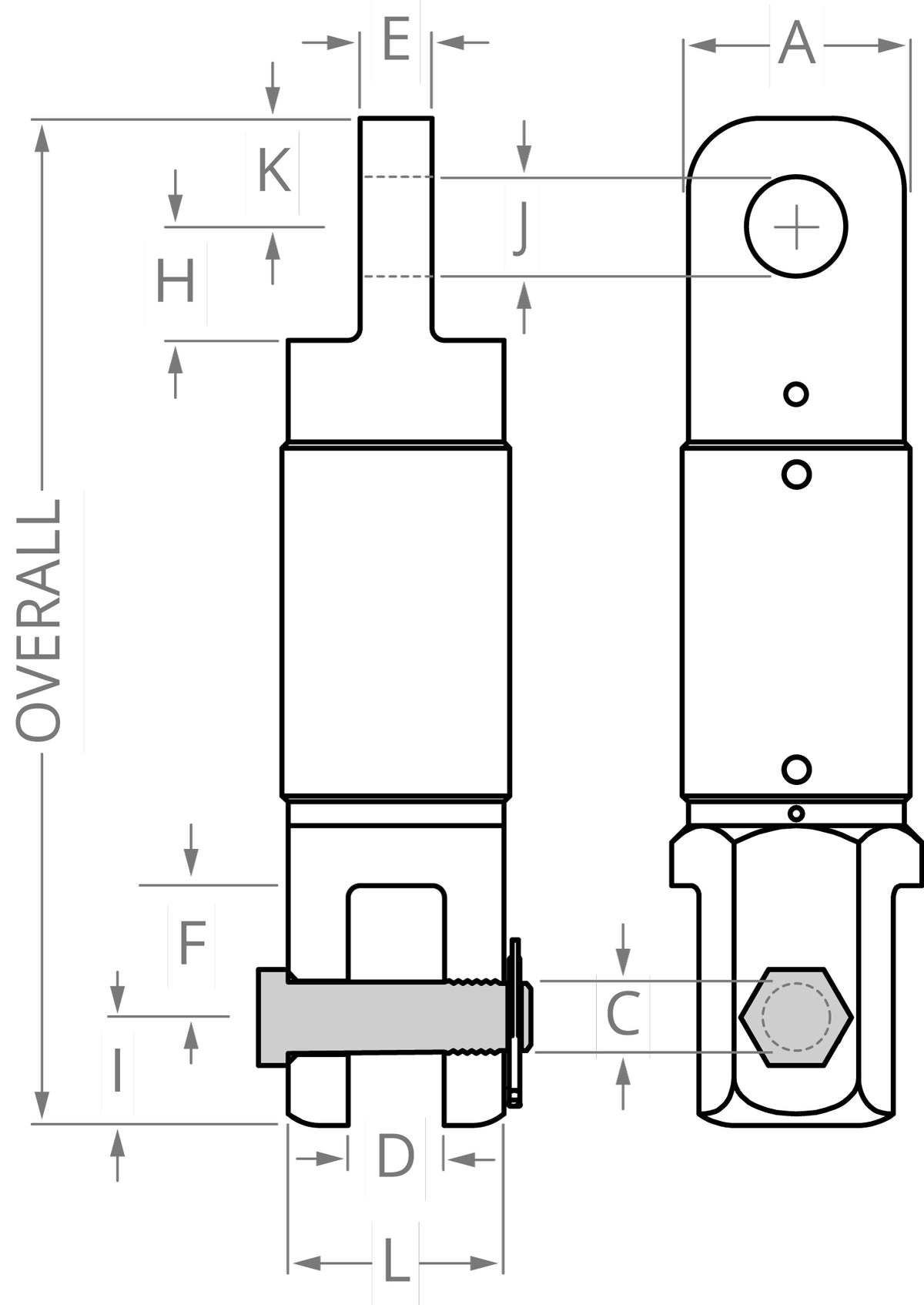 Eye & Clevis Roller Bearing Swivel – Model 35