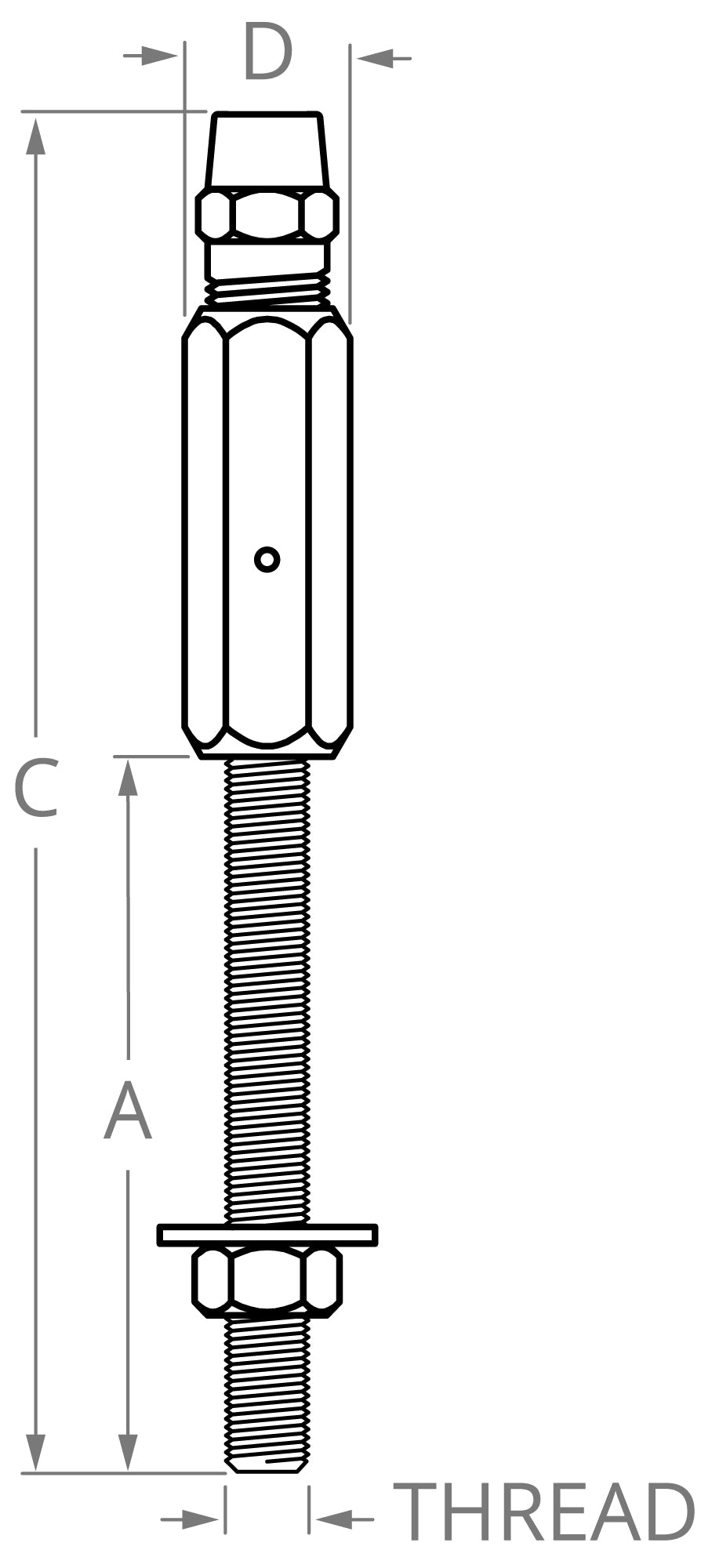 Coarse Thread Stud Socket Fitting
