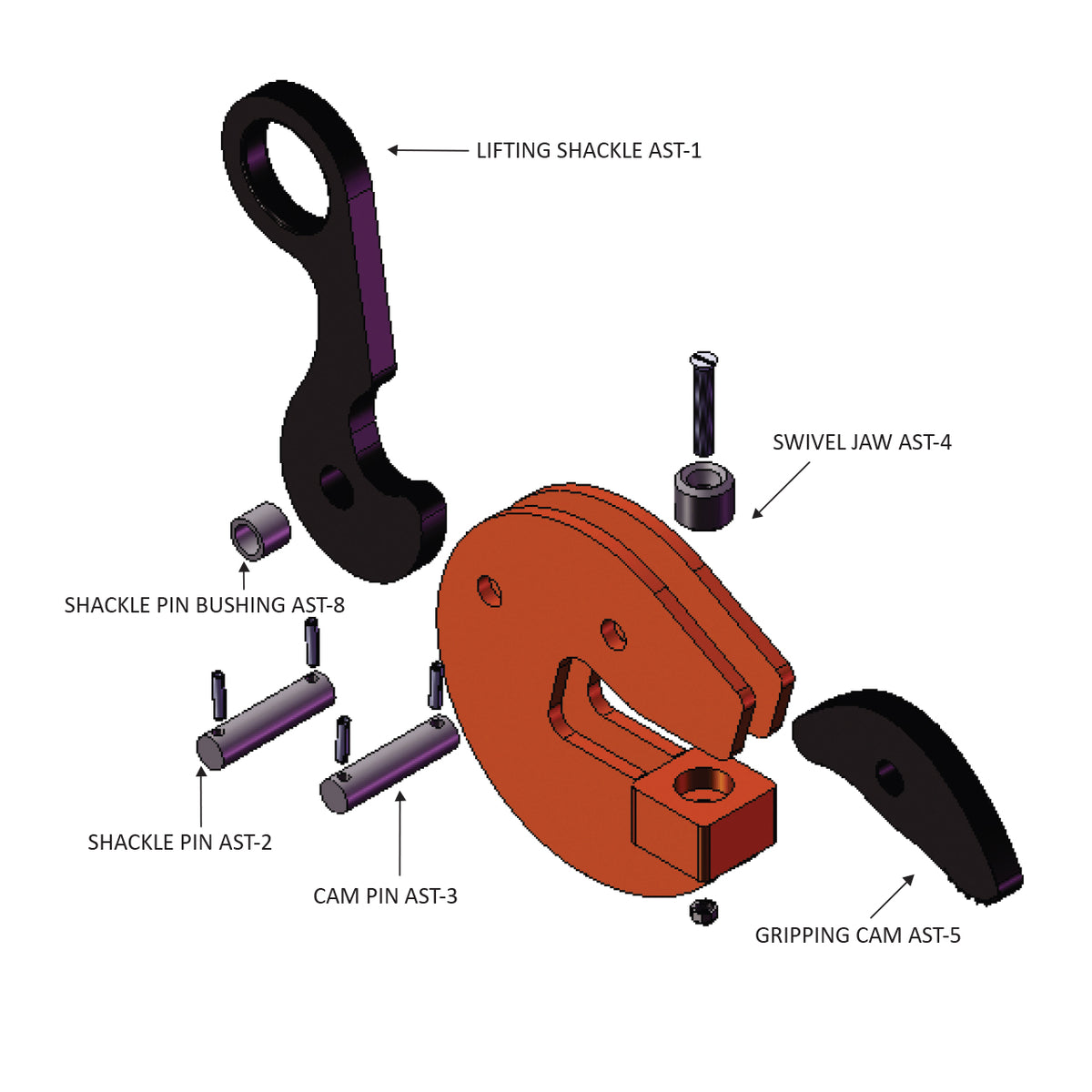 Caldwell Non-Locking Structural Beam and Shape Clamp