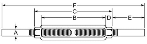 Stub End Turnbuckles Self Colored Specs