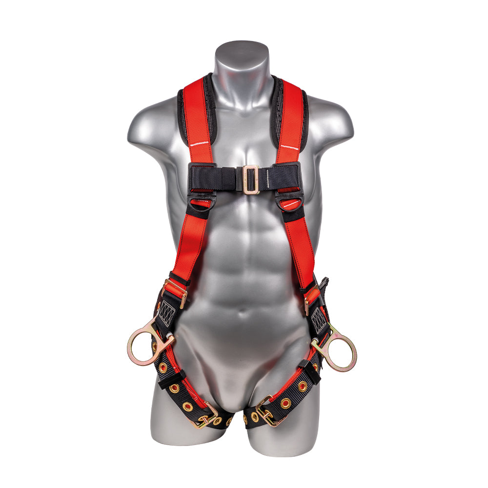 Hammerhead™ Series Harness 5pt., Padded Back, Tongue and Buckle Leg Straps, SRL Back Plate, Side D-Rings