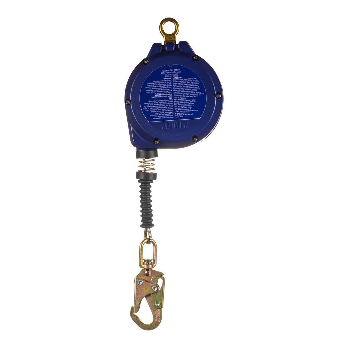 BEAST™ Series 20’ SRL Galvanized Cable with Small Hook