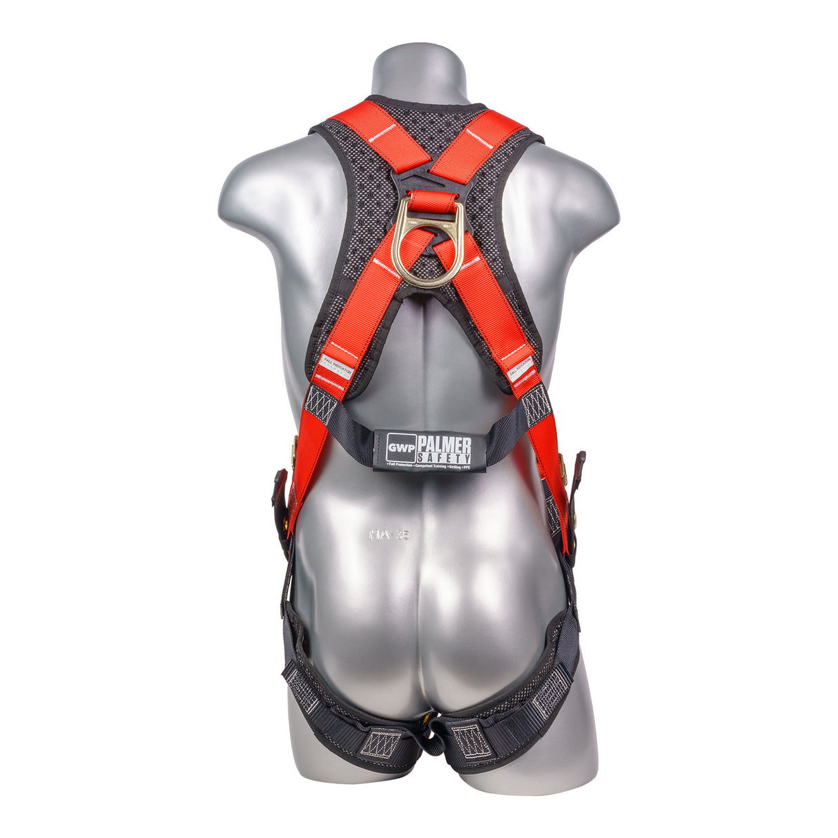 Hammerhead™ Series Harness 5pt., Padded Back, Tongue and Buckle Leg Straps, Back D-Ring, Red