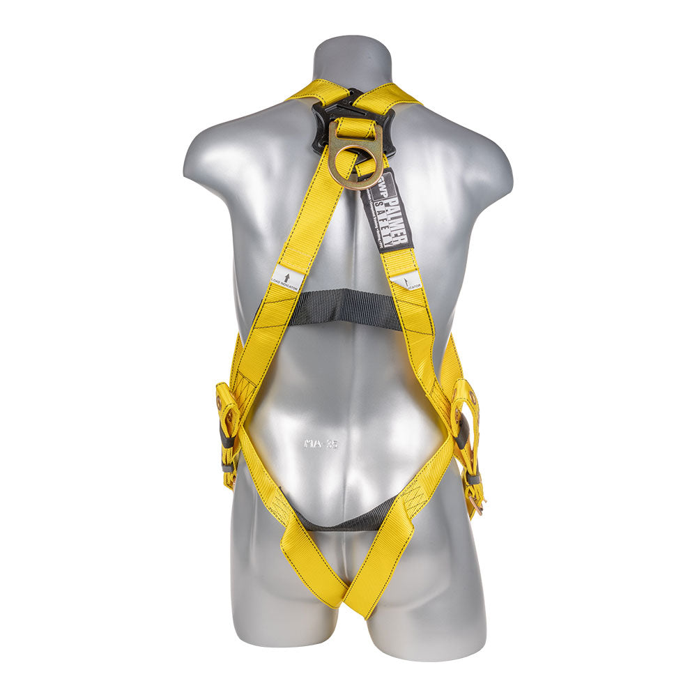 Harness 3pt., Tongue and Buckle Leg Straps, Back D-Ring, Yellow