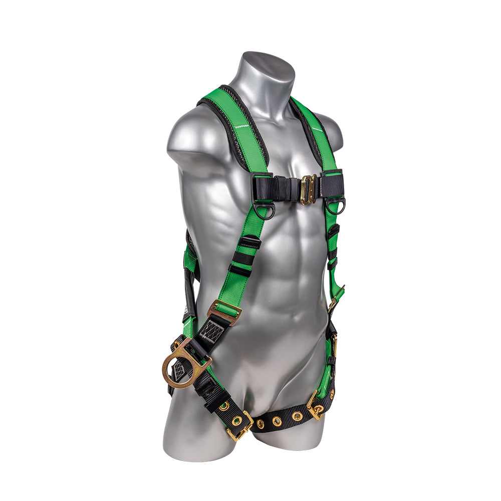 Hammerhead™ Series Harness 5pt., Padded Back, Tongue and Buckle Leg Straps, SRL Back Plate, Side D-Rings