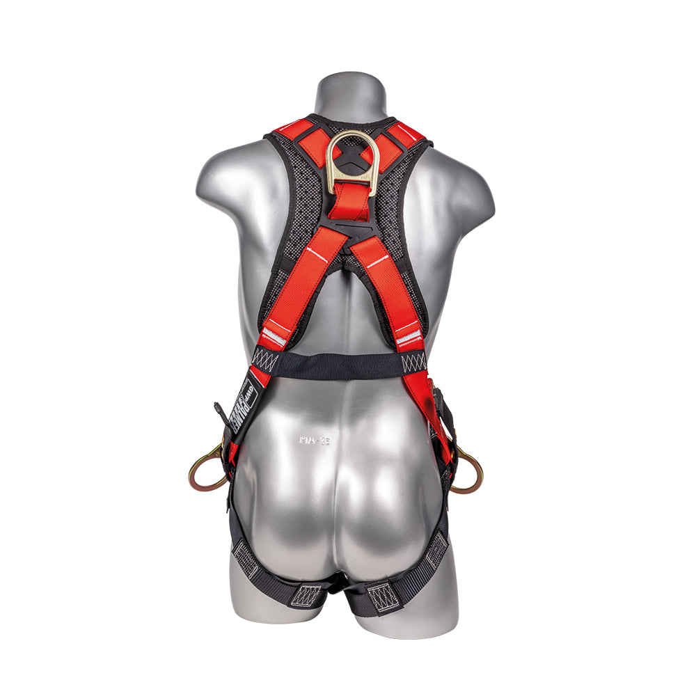 Hammerhead™ Series Harness 5pt., Padded Back, Tongue and Buckle Leg Straps, SRL Back Plate, Side D-Rings