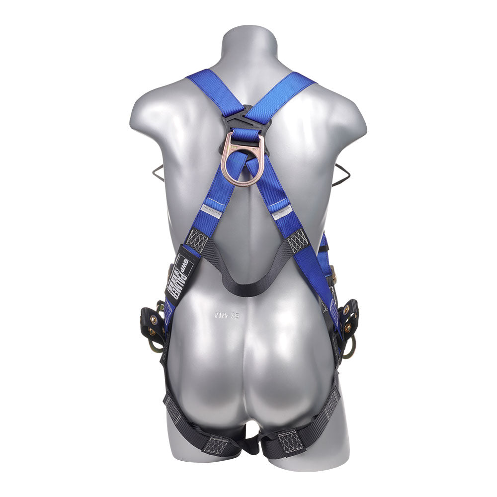 Mako™ Series Harness 5pt., Front/Back/Side D-Rings, Tongue and Buckle Leg Straps, Blue