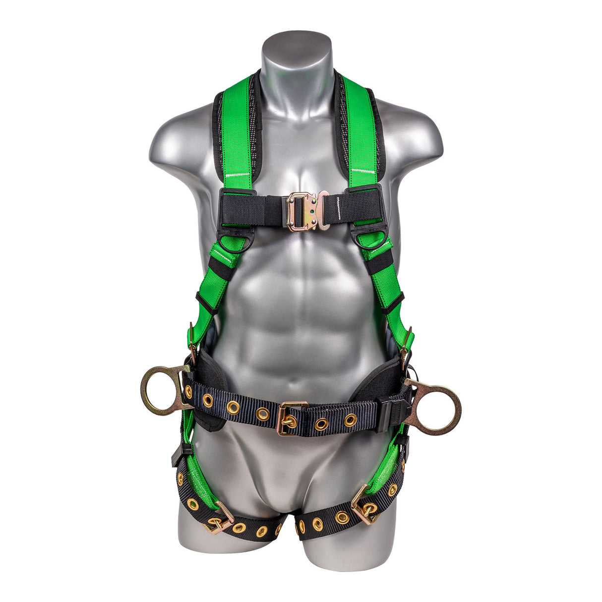 Hammerhead™ Series Harness 5pt., Padded Back, QCB Chest, Tongue & Buckle Leg Straps, SRL Back Plate, Positioning Belt with Side D-Rings