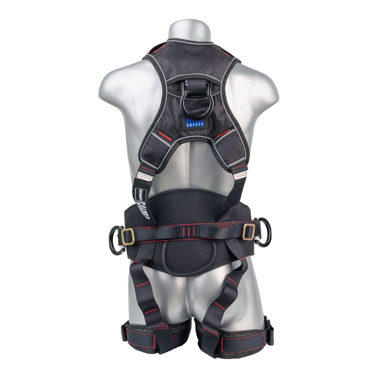 Akula™ Series Harness 5pt., Padded Back/Legs, QCB, Positioning Belt Side D-Rings, Back and Dual Front D-Rings, Black