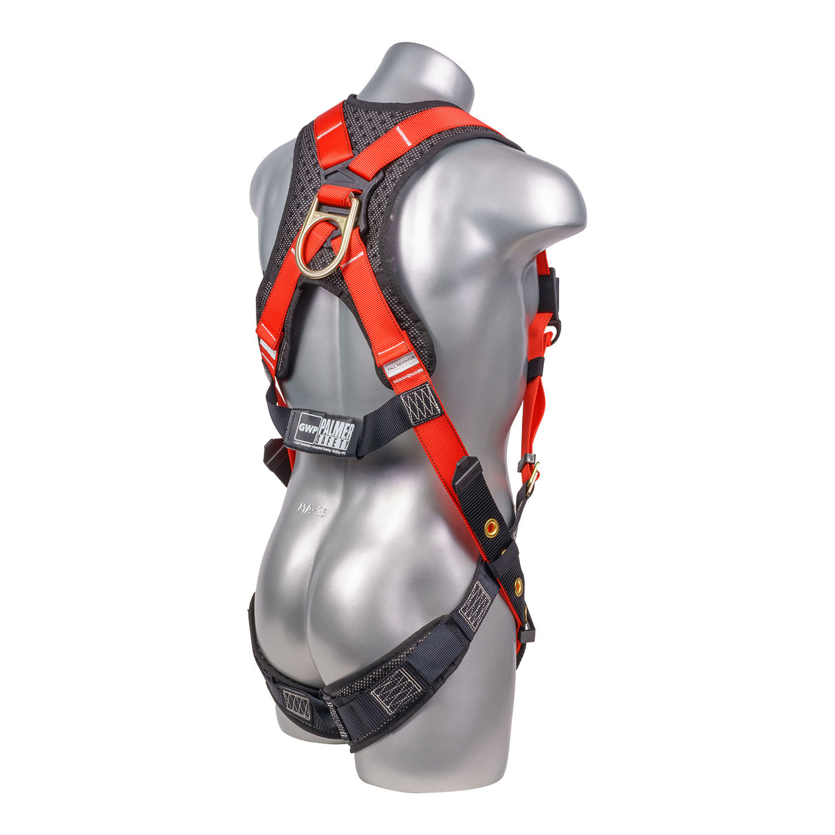 Hammerhead™ Series Harness 5pt., Padded Back, Tongue and Buckle Leg Straps, Back D-Ring, Red
