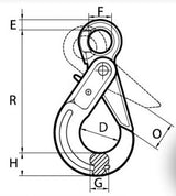 Grade 100 Clevis Sling Hooks (For Overhead Lifting) Drawing