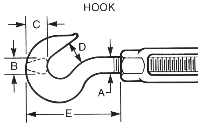 Hook & Hook Turnbuckles Hot Dipped Galvanized Drawing