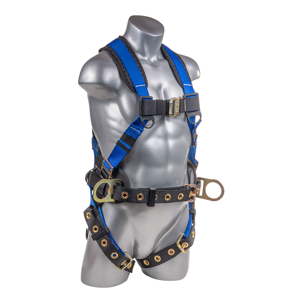 Hammerhead™ Series Harness 5pt., Padded  Back, QCB Chest, Tongue & Buckle Leg  Straps, SRL Back Plate, Positioning Belt with  Side D-Rings