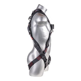Harness 5pt. Padded Back, SRL Back Plate, QCB Chest, Tongue and Buckle Leg Strap,  Black