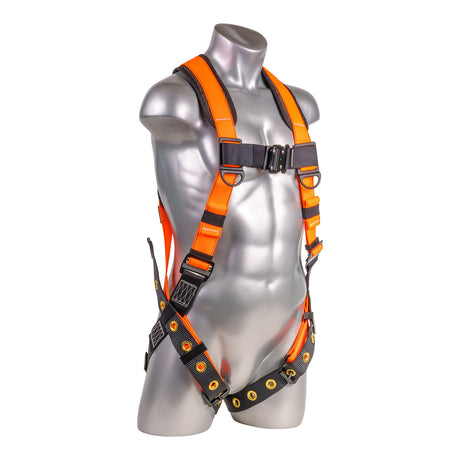 Harness 5pt., Padded Back, SRL Back Plate, QCB Chest, Tongue and Buckle Leg Straps,  Orange