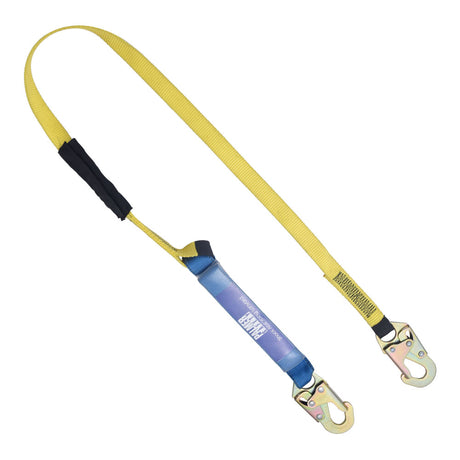 Lanyard 6 ft. Shock Absorber, Small Hooks, Single Leg.