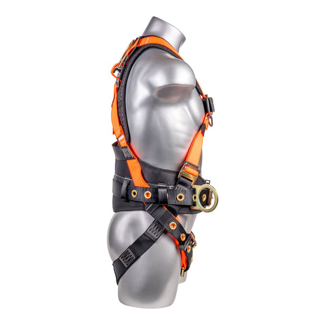 Hammerhead™ Series Harness 5pt., Padded  Back, QCB Chest, Tongue & Buckle Leg  Straps, SRL Back Plate, Positioning Belt with  Side D-Rings