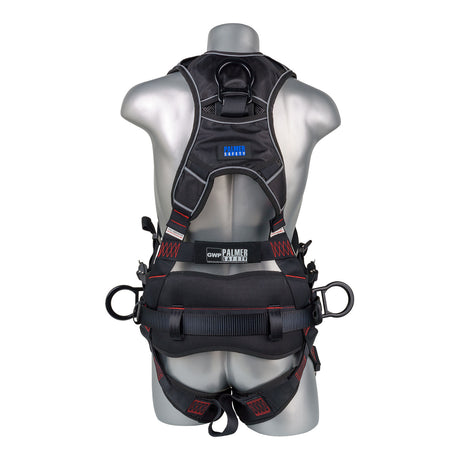 Akula™ Series Harness 5pt., Padded Back/Legs, QCB, SRL  Back Plate, Positioning Belt with Side D-Rings, Black