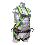 Hammerhead™ Series Harness 5pt., Padded  Back, QCB Chest, Tongue & Buckle Leg  Straps, SRL Back Plate, Positioning Belt with  Side D-Rings