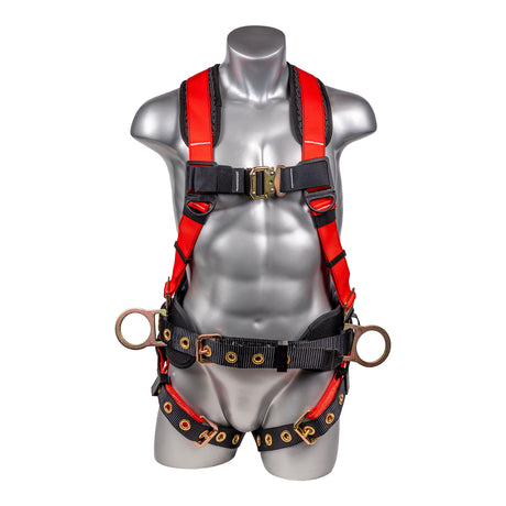 Hammerhead™ Series Harness 5pt., Padded  Back, QCB Chest, Tongue & Buckle Leg  Straps, SRL Back Plate, Positioning Belt with  Side D-Rings