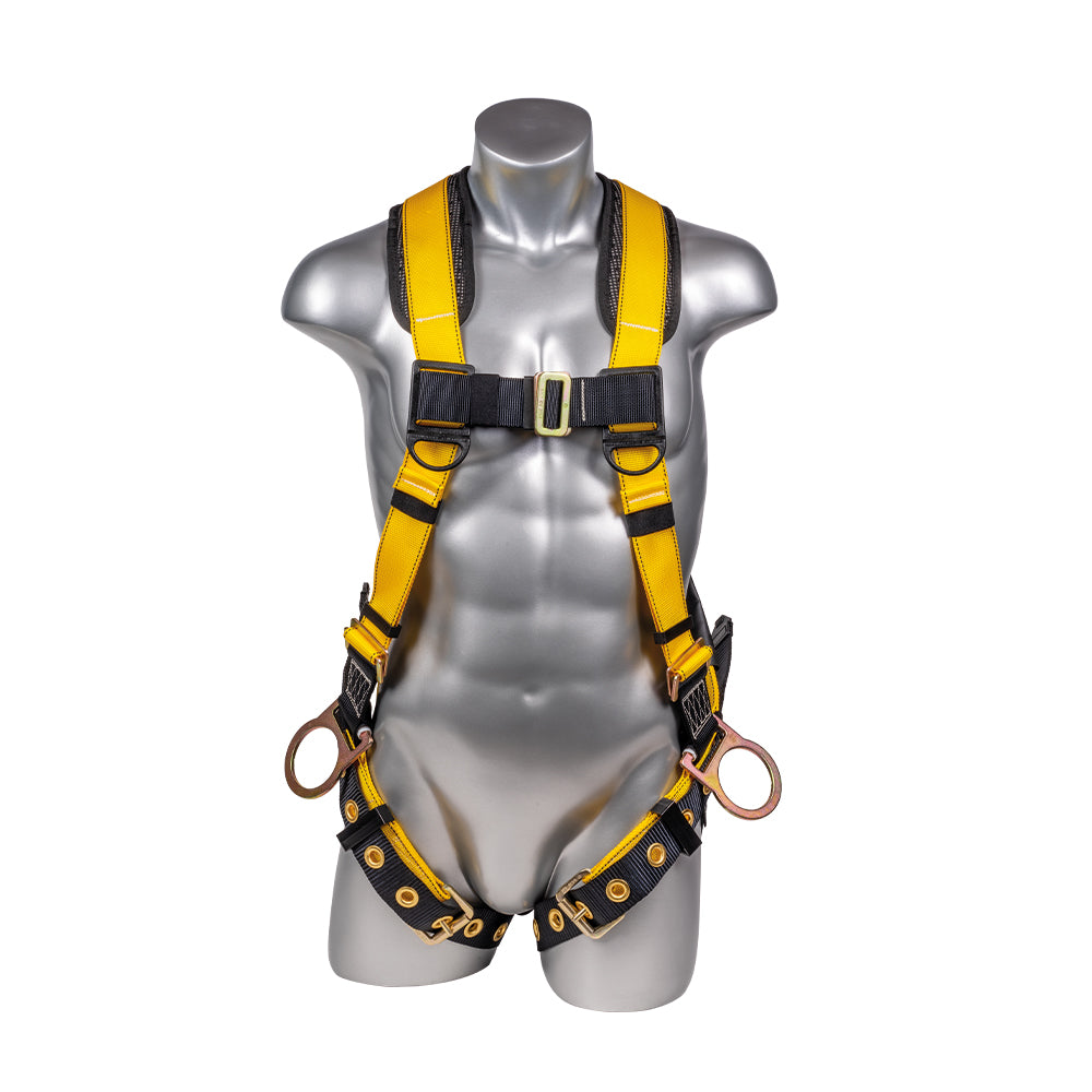 Hammerhead™ Series Harness 5pt., Padded  Back, Tongue and Buckle Leg Straps, SRL  Back Plate, Side D-Rings