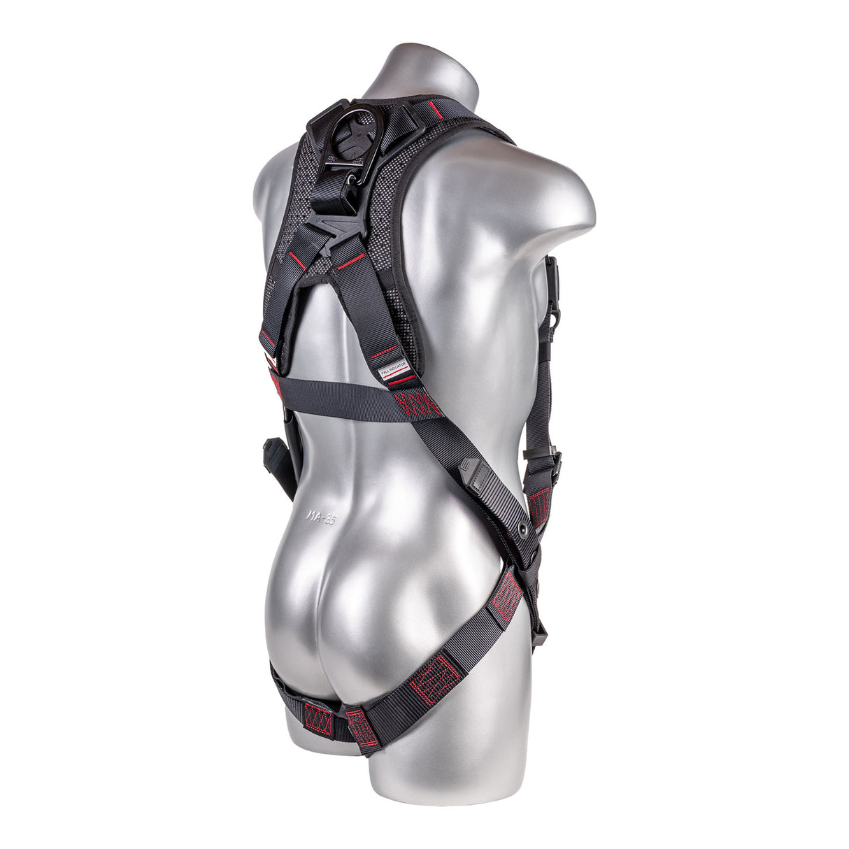 Harness 5pt. Padded Back, SRL Back Plate, QCB Chest, Tongue and Buckle Leg Strap,  Black