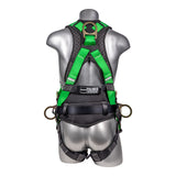 Hammerhead™ Series Harness 5pt., Padded Back, QCB Chest, Tongue & Buckle Leg Straps, SRL Back Plate, Positioning Belt with Side D-Rings