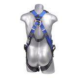 Mako™ Series Harness 5pt., Back and Shoulder  D-Rings, Tongue and Buckle Leg Straps, Blue