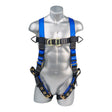 Mako™ Series Harness 5pt., Front and Back D-Ring,  Tongue and Buckle Leg Straps, Blue