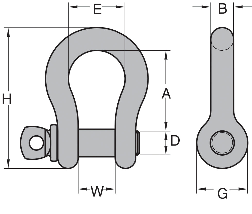 Wire Rode Shackle Edwards Wire Rope | Screw Pin Anchor Shackles