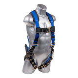 Hammerhead™ Series Harness 5pt., Padded  Back, QCB Chest, Tongue and Buckle Leg  Straps, SRL Back Plate, Side D-Rings, Blue