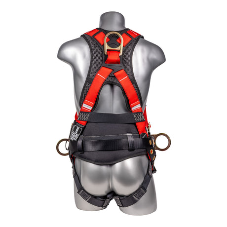 Hammerhead™ Series Harness 5pt., Padded  Back, QCB Chest, Tongue & Buckle Leg  Straps, SRL Back Plate, Positioning Belt with  Side D-Rings