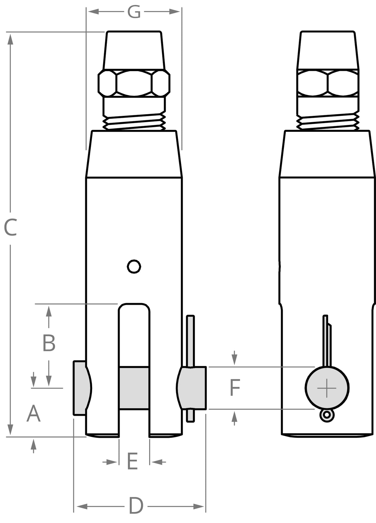 Clevis Socket Fitting (with Pin and Cotter Pin) ID Series