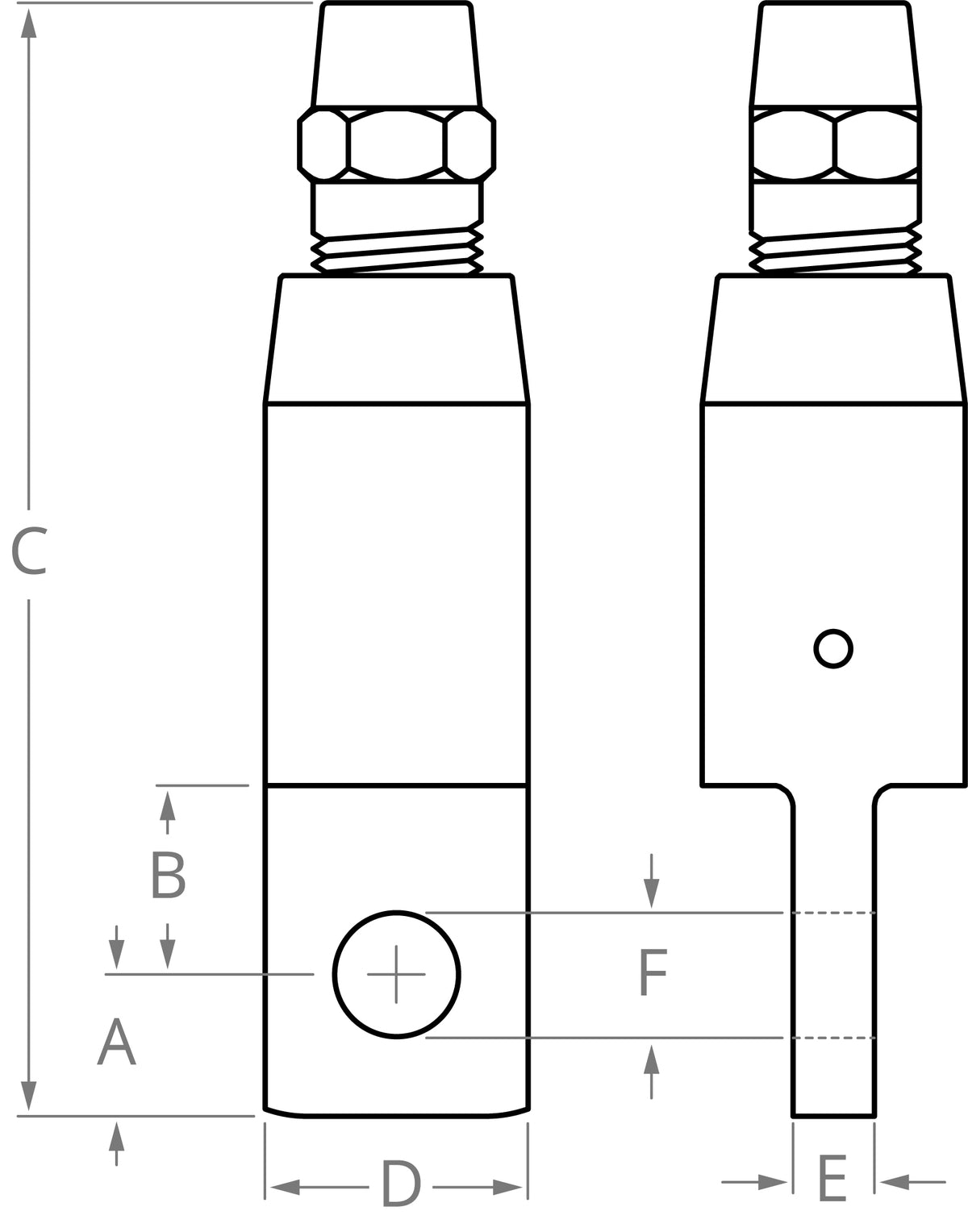 Machined Carabiner Eye Socket Fitting for Kernmantle Rope