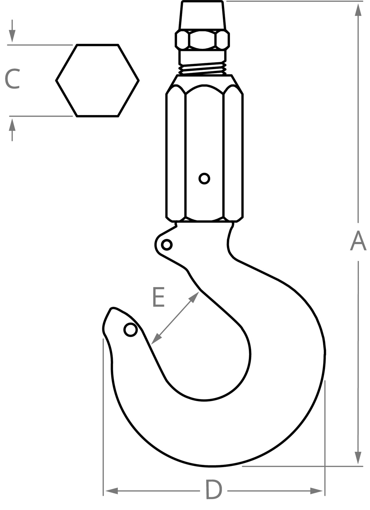 Non-Swivel Hook Socket Fitting